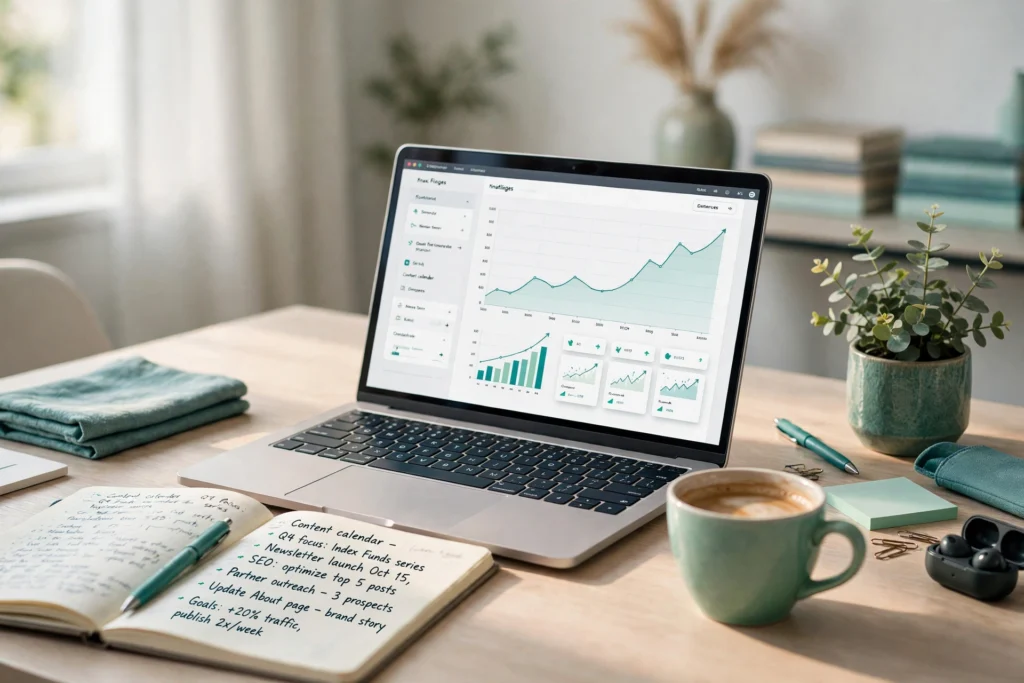 Inside the HustleMint workspace, where practical side hustle guides are researched and written